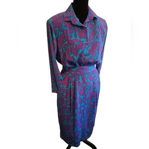 Mid-Length Abstract Print Skirt